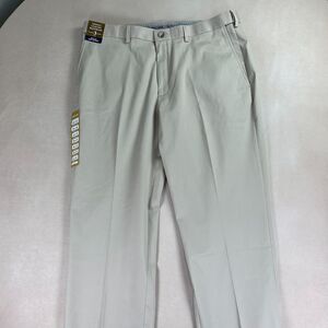 Haggar Mens 38x29 Iron Free Premium Khaki Pants Classic Fit Stretch NWT Sand